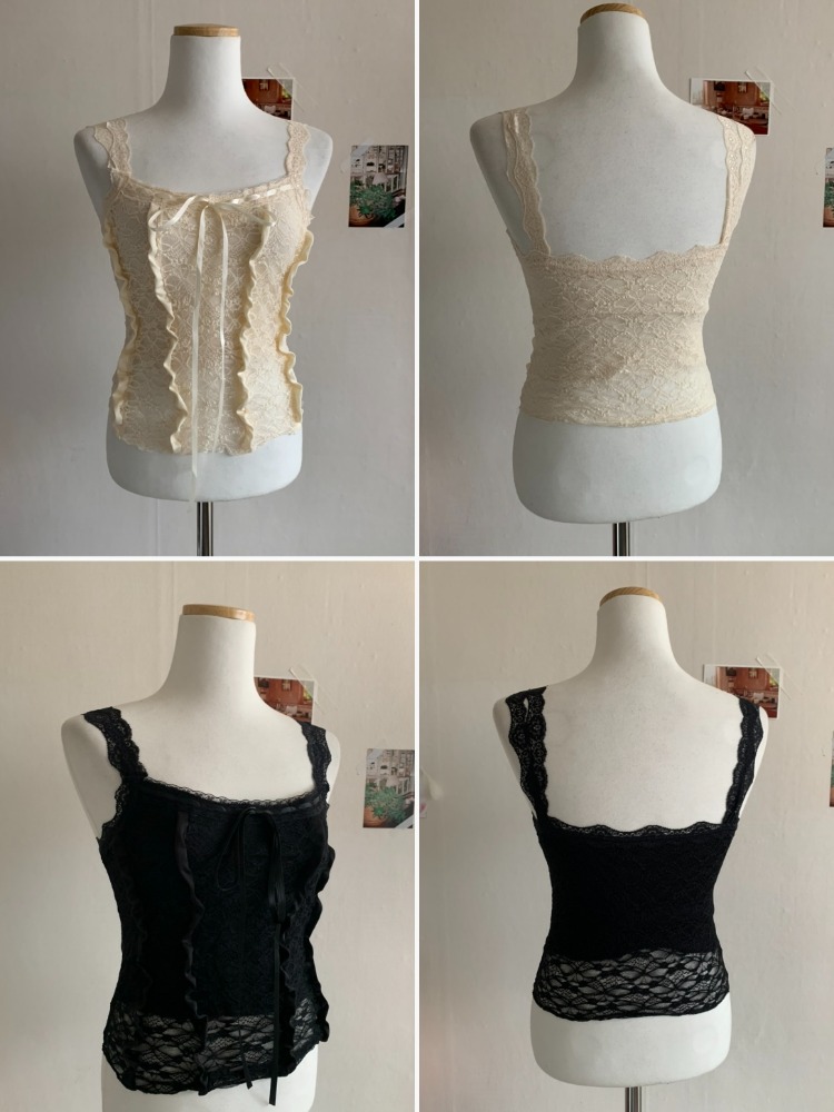[Inner] Blush Ribbon Lace Bustier (2color)