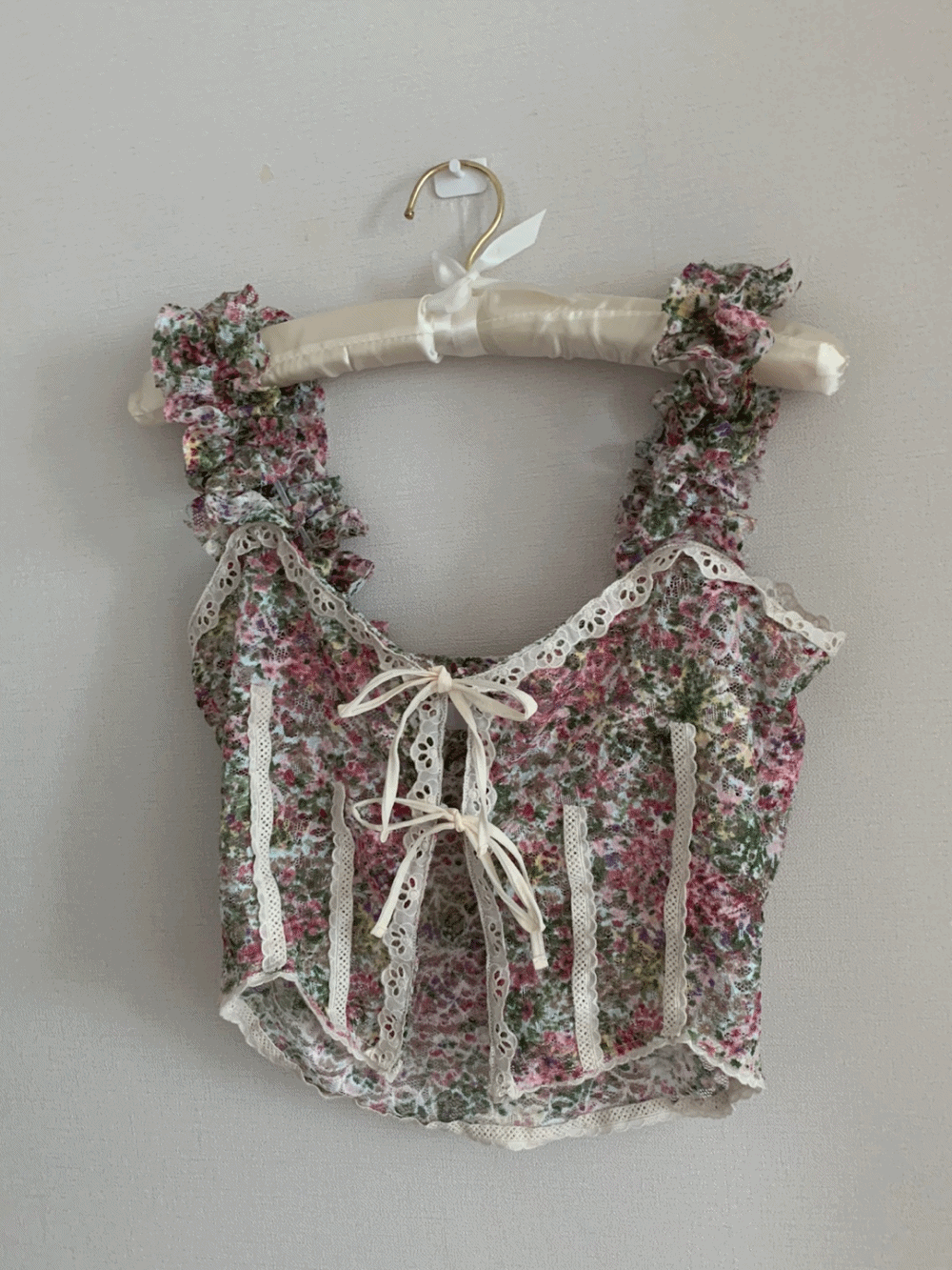 [Top/ Innerwear] Garland floral bustier / 3 colors